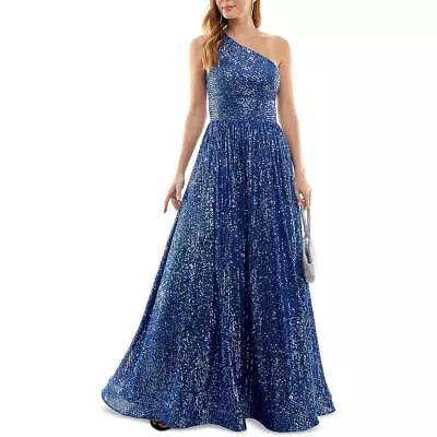 B. Darlin Womens Blue Sequined Prom Evening Dress Gown Juniors 11/12 BHFO 6407 • $57.70