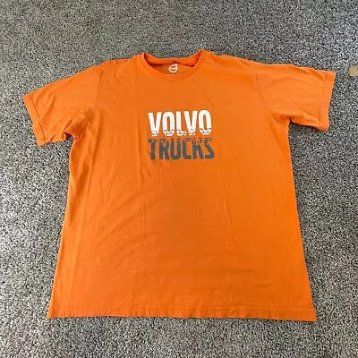 Volvo Shirt Adult 2XL XXL Orange White Volvo Trucks Cotton Casual Mens • $16.88