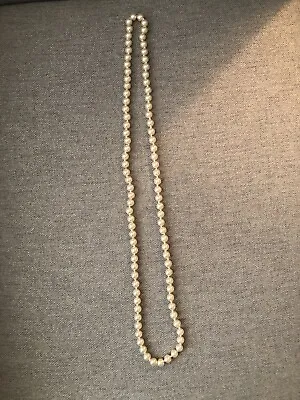 Vintage Faux Pearl Bead Necklace Single Strand 15” Drop • $9.95