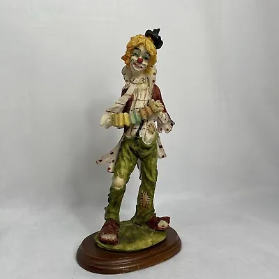 Vintage Hobo Clown Playing Accordion Arnart Pucci Resin 11.5  Tall 2 LBS • $36.99