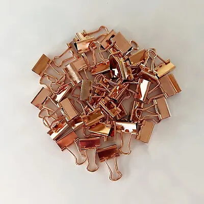Rose Gold Mini Binder Clips Horizontal Width 5/8IN Mini Metal Paper Clamp • $6.99