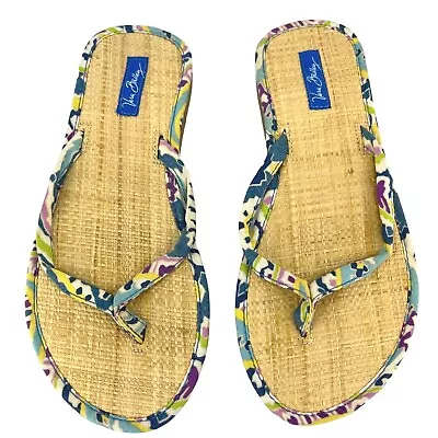 New Women's Vera Bradley Capri Blue 2007 Floral Thong Sandals Size Small 5-6 • $9.99