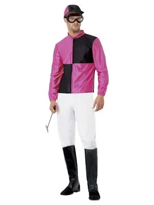 NEW Jockey Black & Pink W/Top Trousers Bootcovers Fancy Dress Costume • £38.99