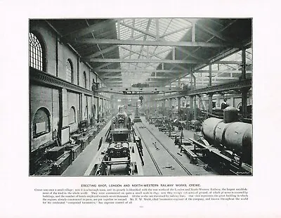 Crewe Erecting Shop London & North Western Railway Antique Print C1896 PEAW#111 • £5.99