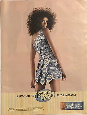 Kelloggs Nutri Grain Bars PRINT AD 2002 Yogurt Dress Respect Yourself Morning • $20.23