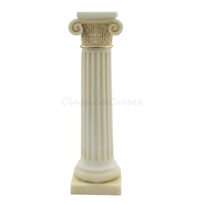 Ancient Greek Ionic Order Column 6.5  Alabaster  - 16.50cm Cast Marble Ornament • $42.99