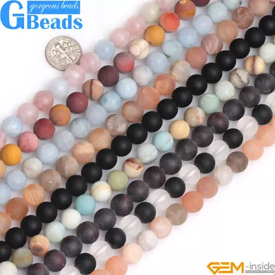 Matte Onyx Amazonite Sunstone Natural Loose Spacer Jewellery Making Beads 15  • $6.91