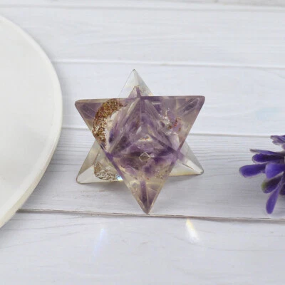 £7.44 • Buy Amethyst Stone Merkaba Orgone Reiki Gemstone Spiritual Healing Sacred Geometry