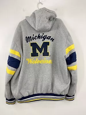 Michigan Wolverines Bomber Hoodie Sweater Men’s 2XL Full Zip Embroidered Glll • $40