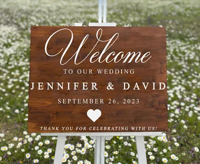 Custom Wedding Welcome Decor Mirror / Sign Board STICKER Vinyl Decal Elegant W10 • £18