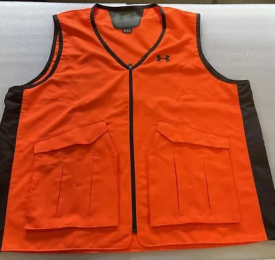 Under Armour Blaze Orange Hunting Vest Mens 2XL Full Zip • $21.99