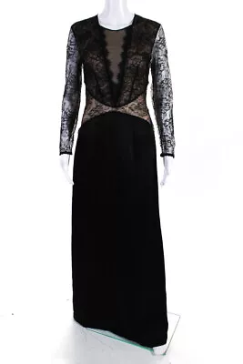 Stella McCartney Womens Lace Long Sleeve Evening Gown Black Size EUR 42 • $191.01