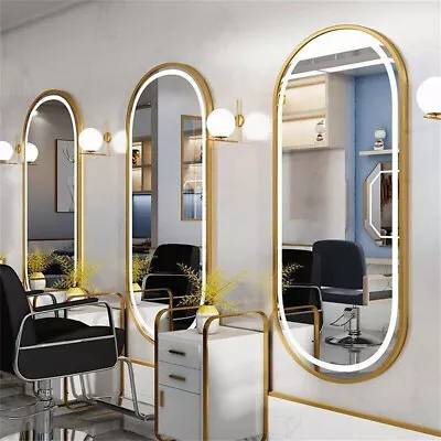 Stylish Oval Recessed LED Bathroom Mirror Gold Pill Shaped Anti-fog Makeup Mirro • $307.97