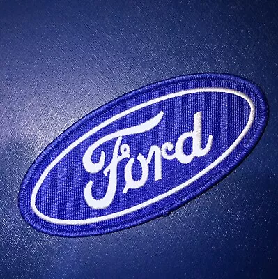 FORD Oval Emblem Embroidered/ Woven Iron On Patch 2”x4.5” Blue • $3.99