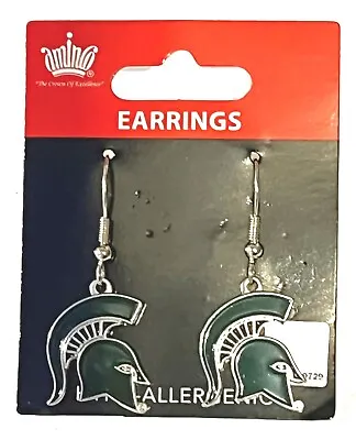 Michigan State Spartans Ncaa Team Logo Dangle Earrings By Aminco Free Shipping • $6.99