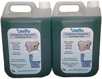 Uniflo Unicleanse Macerator Descaler 10L  Cleaning  Fluid For Use On Saniflo. • £28.80