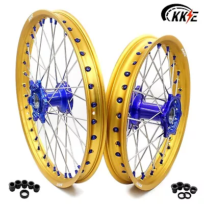 KKE 21  19  Cast MX Wheels Rim Fit Yamaha YZ125/250 YZ250F YZ450F 2003-2024 Gold • $469