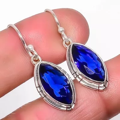 Blue Sapphire Earrings 925 Solid Sterling Silver Jewelry For Women 1.37  • $12.99