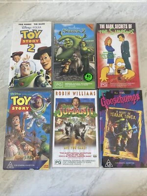 $30 • Buy Toystory,shrek ,jumanji,the Simpsons , Goosebumps Vhs Tapes All Tested &working