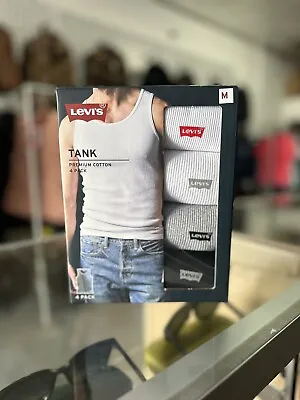 Levi’s Mens Premium Cotton Tank Top  4 Pack Multi Color/ Sizes: SMLXL • $19.99