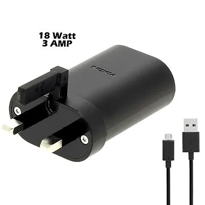 £5.99 • Buy Nokia AD-18WX Charger 3A Plug OR Micro-USB For Nokia 3310 4G 8110 4G 2720 Flip 6