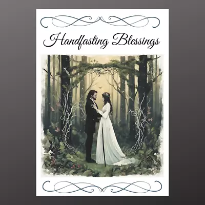 Handfasting Blessing Card Pagan Wiccan Gothic Personalised Option Seeded Wedding • £2.99