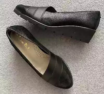 NEW Size 5.5 BLACK VAN DAL Wedge SHOES  LENNOX    E E Fitting Built For COMFORT • £40