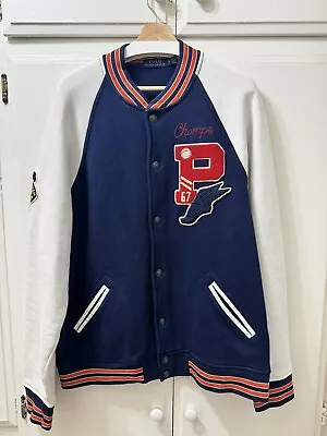 Polo Ralph Lauren Patch P Wing Baseball Varsity Letterman Stadium Jacket XL • $79.99