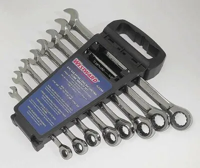 Westward 8 Piece Extra Long Ratcheting Combination Wrench Set Storage Rack 1LCC9 • $24.99