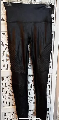 Spanx Faux Leather Moto Leggings Black Size M • $20