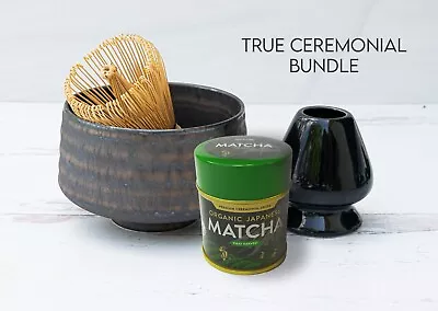 Japanese Tea Gift Set: Matcha Bowl + Matcha Whisk & Holder + Japanese Matcha • $62.99