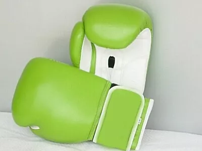 Green Boxing Gloves For Sparring / CompetitionBonded Leather With Air Maxx Palm • $19.95