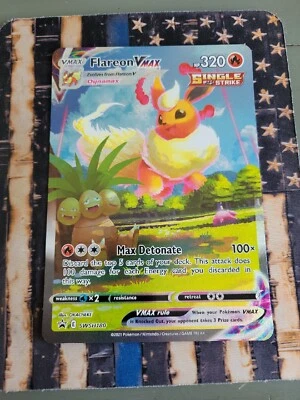$0.99 • Buy Pokémon TCG Flareon VMAX SWSH Black Star Promo SWSH180 Holo Promo JUMBO CARD