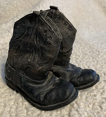 Cowboy Boots Decor Small Heavy Vintage Rare. 4 3/4 “ Tall. • $8