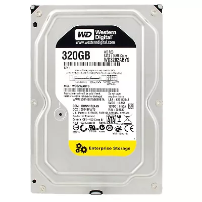 Hard Western Digital RE3 320GB WD3202ABYS 7200U/Min 16MB SATA II 35   Inch • $56.45