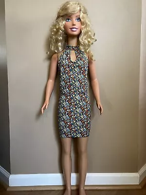 My Size Barbie Clothes-36 Inch- Colorful Flower Print Sundress • $12.50