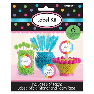 CLEARANCE  Candy Buffet Multi Colour Scalloped Labels Kit • £4.99