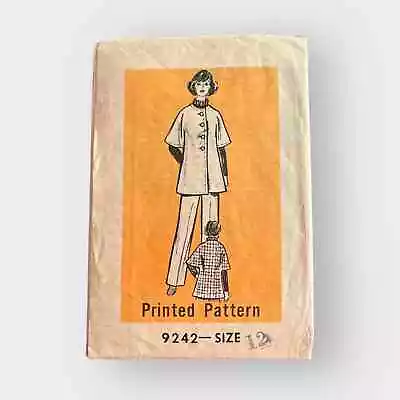 Let’s Sew Mail Order Pattern 9242 60s Cape Coat & Pants Sz 12 CUT Vintage Sewing • $17.99