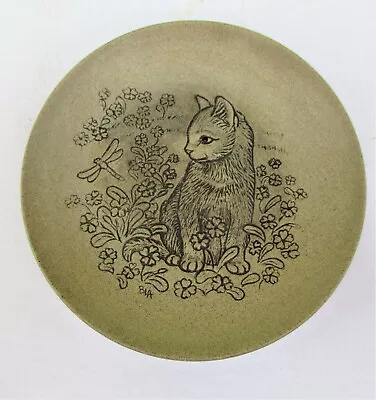 £3 • Buy Poole Pottery Barbara Linley Adams Cat  With Dragonfly Plate Excellent Condition