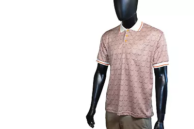 BEIGE AND EBONY  COTTON SILK PIQUET POLO SHIRT Compare To Gucci • $95