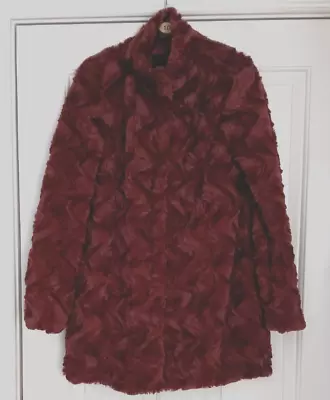 Vero Moda - Mahogany Textured Faux Fur Coat - Sz M - 12 - Bnwt. • $24.89