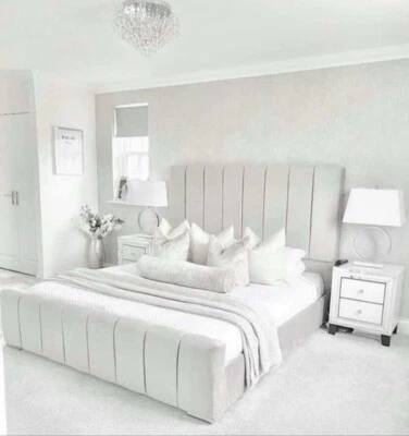 £299.99 • Buy Panel Plush Velvet Full Upholstered Bed Available In All Size And Colours