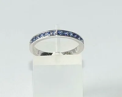 £23.25 • Buy Ladies 925 Solid Silver Princess Cut 12 Stone Tanzanite Half Eternity Ring
