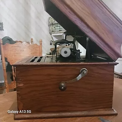 Early 1900's Edison Phonogragh With Blue Amberol & Gold Moulded Cylinders • $350