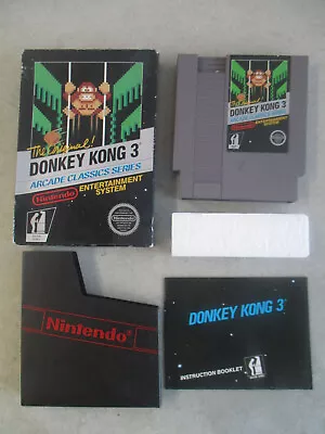 Nintendo Nes Donkey Kong 3 Game With Manual And Box Authentic • $38