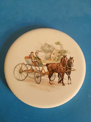 Vintage H&r Johnson 3 1/2  Carriage Collectible Round Tile.free Shipping.*c1 • $17.27