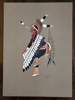 Rare Native American Indian Print By Steven Mopope --  Eagle Dance  • $35