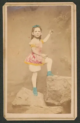 Young Girl/Child Costume Performer 1860s Hand Colored CDV • $29.99