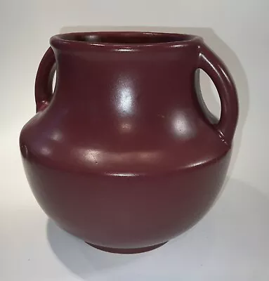 $70 • Buy Vintage 1930s Zanesville Stoneware Ceramic Pottery Vase Matte Rose #827
