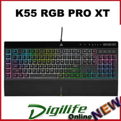$145 • Buy Corsair K55 RGB PRO XT Membrane Gaming Keyboard